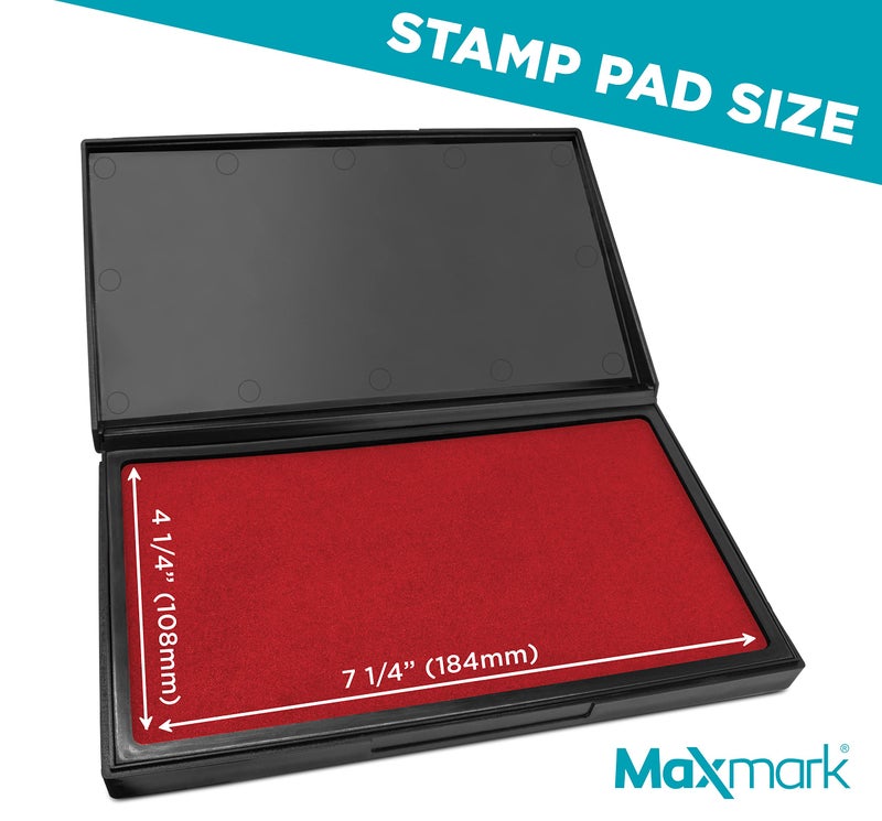 ماكس مارك وسادة ختم حمراء كبيرة من MaxMark - 4-1/4 بوصة × 7-1/4 بوصة - وسادة لباد عالية الجودة - Image 3
